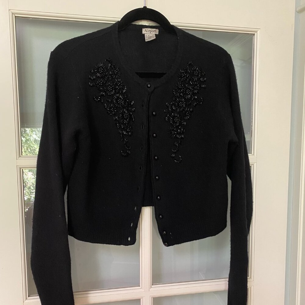 Black knitted beaded shrug